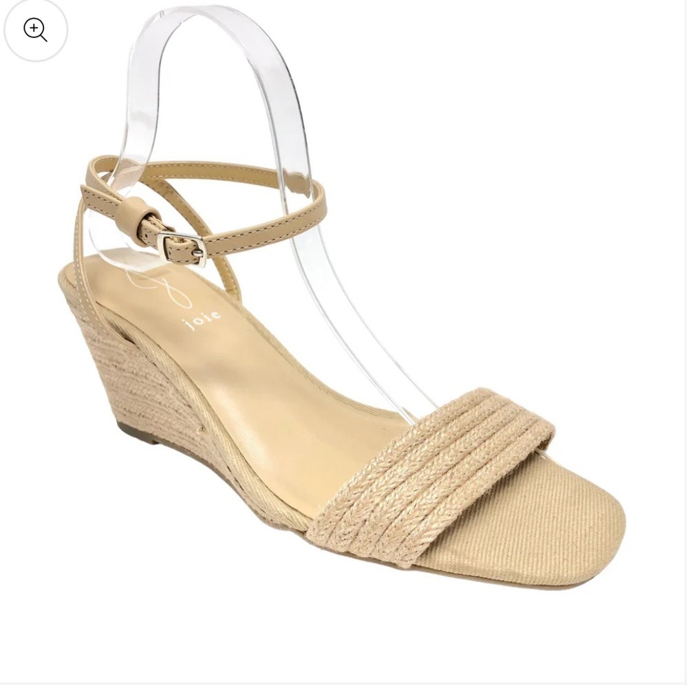JOIE Lila Natural Straw Jute Woven Strappy Ankle Sandals Slides 9.5 US New